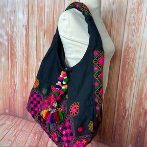 Expressions NYC Embroidered Boho Shoulder Bag